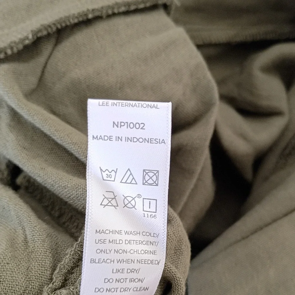 NOFLICK NWT Olive 100% Cotton‎ Wide Leg Smocked Waist Relaxed Flowy Pants M